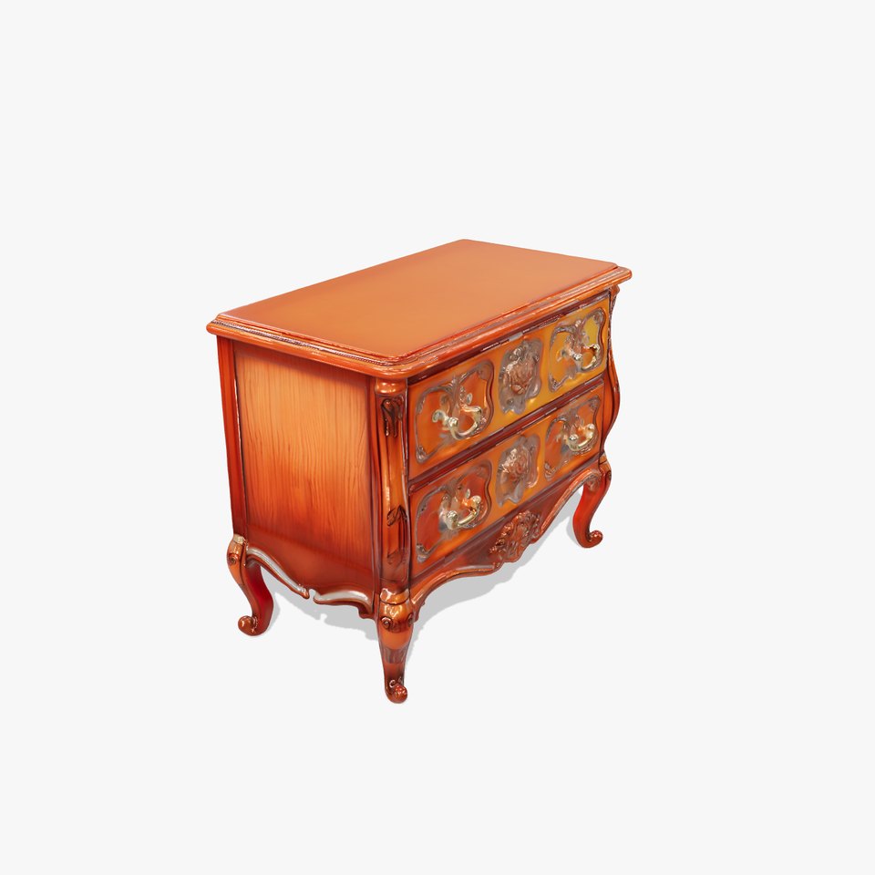 Antique Wooden Drawer Cabinet Model Pack